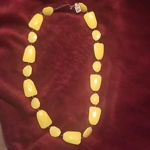 Yellow Chunky Beaded Necklace